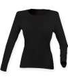 SK124 SF Clothing Ladies Feel Good Long Sleeve Stretch T-Shirt Black colour image
